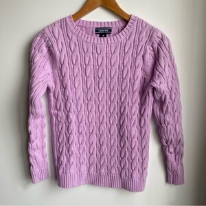 Lands End Drifter 100% Cotton Cable Knit Heavyweight Chunky Sweater M